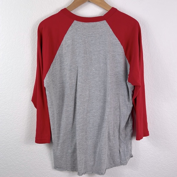 American Apparel Hello Milwaukee Baseball 3/4 Sleeve Tee Red & Gray Size Medium - Picture 6 of 6